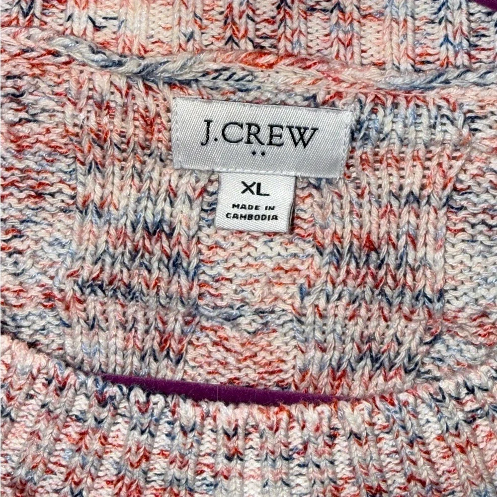 J. Crew Pink Cable Knit Turtleneck Sweater size large